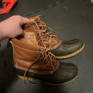 LL Bean Duck Boots Size 10 Fur Lined